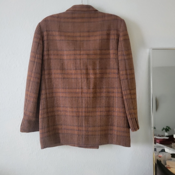 Luisa Firenze Via Roma Brown Tweed Double Breasted Woman’s Oversized Blazer - Picture 2 of 13